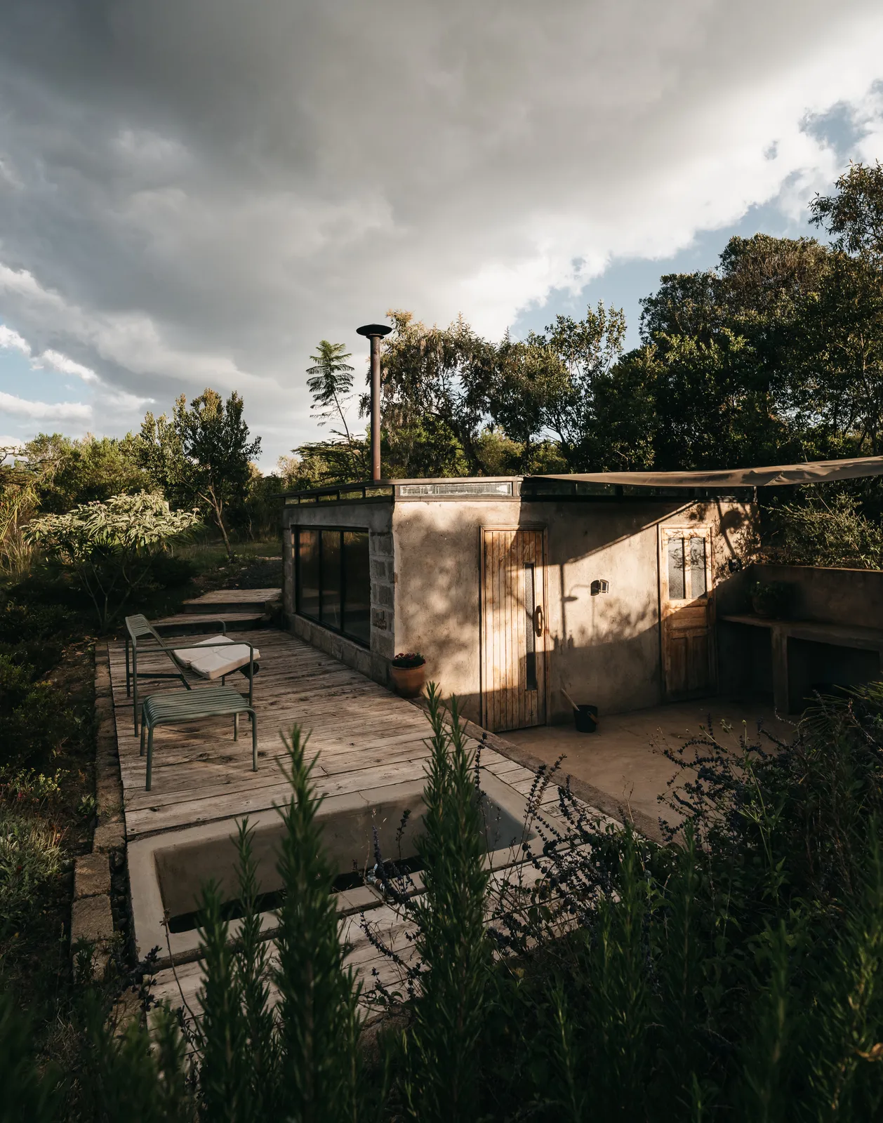The wood-fired sauna at Kilima Gardens